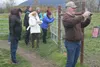 Visitors at the Musk Ox Farm on Thursday.