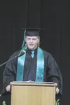 Valley Pathways Class of 2017 co-senior speaker Miles Durand at Friday’s commencement exercises. CHRIS FORD/Frontiersman