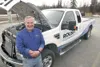 ROBERT DeBERRY/Frontiersman Don Benson stands in front of a Ford
F-250 that runs on liquid propane. Benson uses the truck to tout
the benefits of a gas pipeline and one of the many uses for l