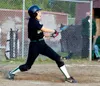 Tiffany Scott takes a swing in a contest earlier this season.
Scott and the Knights hope to continue their winning streak as they
compete in the state tournament. Frontiersman file photo.