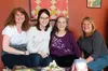 Cathy Moorman, Jackson’s granddaughter Sarah Burbaker, Eleanor Jackson, and Debora Schuetter at Schuetter’s home on Lazy Mountain. Jackson, 99, moved to the state by herself when she was 65 a