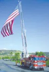 The Patriot Flag was first flown Sept. 10 in San Diego, Calif.,
and will fly in all 50 states before it flies over Manhattan,
Washington, D.C., and Shanksville, Penn. on the 10th anniversary 