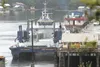 A front view shows the  M/V Susitna ferry as it sits tied up at a dock outside the Alaska Marine Highway offices in Ward Cove in Ketchikan. HALL ANDERSON/Ketchikan Daily News