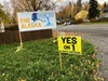 Differing views on Ballot Measure 1 on display in Southcentral Alaska neighborhoods. Tim Bradner/For the Frontiersman