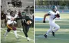 Colony senior quarterback Steven Bilafer, left, tries to get away from Dimond defensive lineman Brandon Pili during Dimond’s 34-26 playoff win over the Knights Oct. 9, 2015, at Colony High Sc
