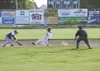 Mat-Su Miner Stephen Branca tries to slide into second base
during Friday’s game against the Anchorage Glacier Pilots at Hermon
Brothers Field. More clutch play from the Miners led the Alaska