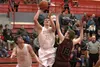 Wasilla sophomore Aeron Milliron lifts a shot during the first half of a 49-46 win over Grace Christian Feb. 2, 2016, at Wasilla High School. Jeremiah Bartz/Frontiersman
