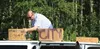 A volunteer works on a float prior to the Fourth of July Parade in Wasilla. HEATHER A. RESZ/Frontiersman