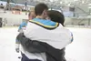 Alaska defenseman Reid Rushing hugs Carmen Hattenburg, Rushing’s
host mother during the 2006-07. The host, or billet families,
provide room, board and a home away from home for the hockey
pla