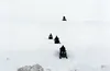 A group of snowmachiners rides in Hatcher Pass on Sunday, Jan. 3, 2016. Alaska State Troopers said 35-year-old Dashiell Erickson of Anchorage was killed Saturday, Jan. 2, 2016 when he was bur