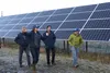 Renewable IPP CEO Jenn Miller (middle left) and CFO Chris Colbert (right) lead a tour around the Willow solar farm in 2019. Jacob Mann/Frontiersman