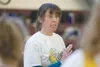 ROBERT DeBERRY/Frontiersman Former professional soccer player
Robyn Saarenas talks with the Colony Knights girls soccer team
during a clinic at the Curtis D. Menard Memorial Sports Center in
