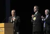 U.S. Sen. Dan Sullivan (R-AK) introduces Surgeon General Vivek Murthy during an opioid summit at Mat-Su College in Palmer last August. Alaska Chief Medical Officer and Director Dr. Jay Butler