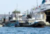 HALL ANDERSON/Ketchikan Daily News Southeast Stevedoring tug
Jennie B. frees the new ferry M/V Susitna from the dry dock in
Ketchikan. The ship could arrive at Port MacKenzie before the
borou