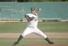 JEREMIAH BARTZ/Frontiersman Mat-Su pitcher Danny Almonte
unleashes a throw during Mat-Su’s 8-5 loss to the Anchorage Bucs at
Hermon Brothers Field on Wednesday. Almonte pitched four innings
a