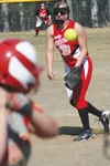 Wasilla High School pitcher Alyssa Simmons delivers a pitch to a West Valley batter in the Warriors’ 14-2 junior varsity loss on Saturday at Alcantra Fields in Wasilla. Simmons, a sophomore, 