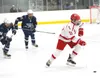 Wasilla freshman Breckin Styers skates the puck up the wing during a win over Soldotna. Bruce Eggleston/matsusports.net