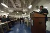 170118-N-UE100-029 ATLANTIC OCEAN (Jan. 18, 2017) Sailors and Marines receive transgender training aboard the amphibious assault ship USS Bataan (LHD 5) from Ms. Ingrid Smith, a deployed resi