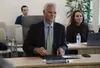 Interim Alaska revenue commissioner Deven Mitchell sits for an interview with the Alaska Permanent Fund Corp. board of directors on Monday, Oct. 3, 2022, as he seeks to become the state-owned