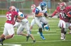 Palmer senior James Nisbett dances through the East High Thunderbird defensive line. Palmer takes on Lathrop at 7 p.m., tonight at Machetanz Field in Palmer. ROBERT DeBERRY/Frontiersman.com