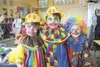 Photo by Robin Ouellette Clowns Morgan Brogdon, Kash Luce and
Teagan Tuning were at Machetanz Elementary School for the second
annual Kindergarten Circus event April 29. Classmate Zachary
How