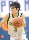 Colony senior guard Antone Zagars moves the ball down the court
during Colony's 80-17 win over the Homer Mariners Thursday at the
Northern Lights Conference Championship Tournament at Palmer 