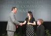 Academy Award-winning actor Kevin Spacey congratulates Shaylee Rizzo, 18, of Kenai and Sam Allred, 13, of Wasilla during the Prudential Spirit of Community Awards May 5, 2013. Courtesy photo