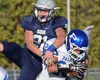 Palmer defensive back Jared Oviok intercepts a pass meant for Soldotna's Levi Hensley (21) early during a 42-21 loss to Soldotna during the regular season. The Moose have another shot against