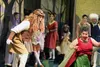 Aslan the lion, played by James Embree, roars the evil witch Jadis (Christina Wells) offstage during a Wednesday rehearsal of 'The Magician's Nephew' at Lazy Mountain Bible Church. Shows are 