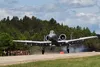 An A-10 Thunderbolt II from the 107th Fighter Squadron, 127th Wing, Michigan Air National Guard (ANG), lands and takes off from a highway during Agile Combat Employment (ACE) training during 