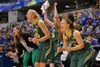 The UAA bench cheers on the team in the NCAA Division II Women's Basketball National Championship game at Bankers Life Fieldhouse between UAA and Lubbock Christian. The Seawolves lost to the 
