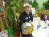 Kathleen Plouvier of Meadow Lakes set a new state record with this sunflower she grew and entered in the Alaska State Fair. Its head measured 20 inches across. Plouvier says she loves flowers