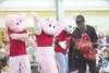 Members of the Sonshine Company Children’s Ministry perform
Saturday at the King’s Chapel Easter celebration and egg hunt at
the Curtis D. Menard Memorial Sports Center in Wasilla. ROBERT
DeB