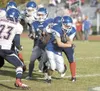 Palmer running back Ian Ahrens bursts into the end zone during a
win over North Pole earlier this season. Ahrens leads the Moose
with 10 rushing touchdowns. (ROBERT DEBERRY/Frontiersman) Robe