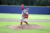 Wasilla Road Warriors starter Koby Burns fires a pitch during a regular season game against Kenai. Burns pitched a complete game Wednesday to lead Wasilla to a 5-3 victory over top-seeded Jun