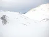 Courtesy photos Low snowfall and wind has left many bare spots
in the snowpack at Hatcher Pass, seen above and below.