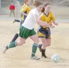 JEREMIAH BARTZ/Frontiersman Colony junior Jessica Farrell,
right, works for position during the first half of the Knights’ 5-1
win over Homer at Colony High School on Saturday. Colony is now

