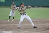Tyler Bosetti, a Mat-Su Miners infielder, makes the throw to first against the Anchorage Bucs. Jeremiah Bartz/Frontiersman