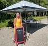 Owner of AK Namaste, Pam Doerr, at her pop-up shop last Saturday on Palmer Fishhook.  Maria Beck/For the Frontiersman