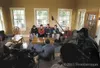 Four of the seven National Outdoor Leadership School students
attacked by a bear near Chulitna Saturday evening tell their story
to the media Monday at the school's Palmer facility. The stude