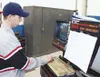 Palmer student Chris Taylor works with a gas analyzer computer
Thursday in the PHS auto shop. Photo by CASEY
RESSLER/Frontiersman.