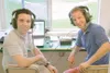 MATT TUNSETH/Frontiersman Ben Youngerman (left) and Greg
Morrison are the radio broadcast team for the Mat-Su Miners. The
Syracuse University broadcast journalism students broadcast each
game