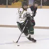 Colony's Jake Elwell moves the puck across the ice during a game aginst the North Pole Patriots. Elwell, who graduates from Colony in May, will play for the Middlesex Black Bears developmenta