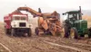 Ben VanderWeele drives the tractor pulling the potato harvester
as workers help dig the tubers from a field on VanderWeele Farms
last week. VICTORIA NAEGELE/ For the Frontiersman