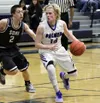 Palmer senior drives to the basket during a win over Soldotna. Palmer picked up key conference wins over both the Stars and Kenai over the weekend. Courtesy of Bruce Eggleston/matsusports.net