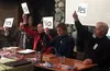 (MATT HICKMAN/Frontiersman)Senate Seat F candidates, from left — Tim Hale and Shelley Hughes, and District 11 House candidates DeLena Johnson and Bert Verrall, during Tuesday’s candidate foru