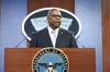 Secretary of Defense Lloyd J. Austin III briefs the press from the Pentagon Briefing Room, Washington, D.C., Feb. 19, 2021. (DoD Photo by U.S. Air Force Staff Sgt. Jack Sanders)