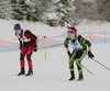 Kenai Central's Jack Laker and Colony's Jayden Rice race in the 7.5-kilometer classic mass start at the Region III ski championships Saturday, Feb. 12, 2022, at Tsalteshi Trails just outside 