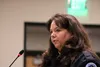Tracey Loscar spoke during a Mat-Su Borough Assembly meeting Tuesday. Tim Rockey/Frontiersman