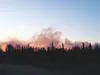 Mop-up on the McRoberts Creek fire, pictured, which started burning last Wednesday when a campfire got out of control, is among what is keep firefighters very busy. Courtesy Janice Bendixen